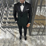 Aidase Fashion Men Suits Solid Color Bespoke Double Breasted Split Blazer Peak Lapel Regular Length Slim Fit Male Clothing Costume aidase-shop