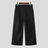 AIDASE  -  Men Pants Solid Color Button Joggers Loose Casual Straight Trousers Men Streetwear Fashion Male Long Pants S-5XL aidase-shop