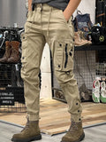 Aidase Cargo Pants for Men Khaki Biker Trousers Man Stretch Motorcycle Outdoor Hiking Loose Street Cotton Slacks Large Size New In aidase-shop