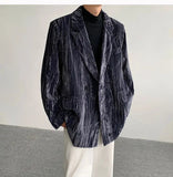 AIDASE  -  Spring Autumn New Men's Tide Korean Style Velvet Long Sleeve Blazer Niche Chic Casual Padded Shoulder Suit-Coats Ins W10344 aidase-shop