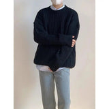 AIDASE  -  Laid-ba Twist Knit Sweater Thiened round Ne Casual Versatile Trendy for Men And Women Autumn Winter Comfortable Loose Fit aidase-shop