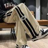 Side Striped Corduroy Baggy Pants Men Streetwear Korean Fashion Casual Hip Hop Vintage Cargo Pants Loose Trousers Joggers aidase-shop