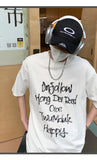 AIDASE  -  Summer Letters Printed T-shirt American Street Trend Round Neck Short-sleeved Loose Casual Multicolor Couple Models Tops aidase-shop