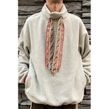 Aidase Colorful Ribbon Men's Long Sleeved Hoodies Japanese High Neck Fleece Male Pullover Autumn Winter Casual Versatile Top aidase-shop