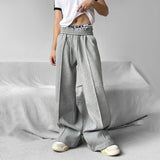 Aidase Mens Casual Niche Wide Leg Pants Genderless 2024 New American Streetwear Versatile Simple Solid Color Floor-Mopping Pants Unisex aidase-shop