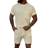 AIDASE  -  European and American Men's Sports Suit Short Sleeved Shorts Two-piece Casual Sports Round Neck Jogging Suit aidase-shop