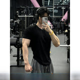 AIDASE  -  American Sle Fitn Training ort Sve T-irt Qui Dry Heavy oulder Sve Tight Muscle Slim Fit f Sve for Men aidase-shop