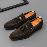 AIDASE  -  Fashion Brand Men's Breathable and Non Slip Casual Leather Shoes Spring New Item Men's Comfortable Tassel Suede Leather Loafers aidase-shop
