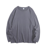Oversized Men's T-shirts Long Sleeve Quality Cotton Fashion Korean Clothing Tops Solid Color Harajuku Male Tees aidase-shop