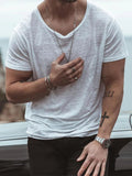 AIDASE  -  Solid Color Basic T-shirts Men Short Sleeve O Neck Casual Tees Shirt Summer Clothes Mens Fashion Loose Pullovers Tops Streetwear aidase-shop