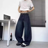 AIDASE  -  Fashion Washed Men Wide-Leg Jeans Summer Loose Casual Vintage Straight Denim Pants Fashionable Men's Trousers 21E6593 aidase-shop