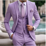 168.95Aidase Fashion Light Purple Suit For Men Business Prom Single Breasted Peak Lapel Two-pieces (Jacket+Pants) Trajes Para Hombre Chic aidase-shop