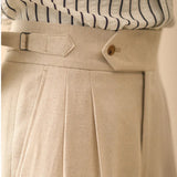 Aidase Linen Straight Pant For Men 2024 Summer Business Gentleman Naples Pant Paris Buckle Drape High Waisted Trousers Men Formal Pant aidase-shop