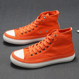 AIDASE  -  New Retro Unisex Canvas Shoes High Top Lace Up Women Men Middle Cut Sneakers Fresh Solid Colors Students Casual Shoes aidase-shop