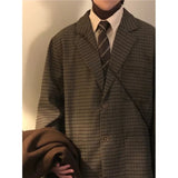 AIDASE  -  Retro Street Style Loose Casual Plaid Suit Jacket for Men And Women Spring Autumn Small Batch College Style Trendy Outerwear aidase-shop