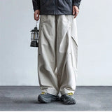 AIDASE  -  Loose Wide Leg Casual Pants Men Women Straight Cut Floor Length Trousers Waed Folded Knife  Casual Pants Vintage Japane aidase-shop