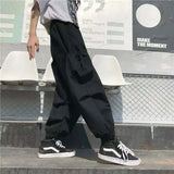 AIDASE  -  Spring Summer New Men's Techwear Overalls Cargo Pants Hip Hop Tide Drawstring Sports Women Wide Leg Pocket Overalls aidase-shop
