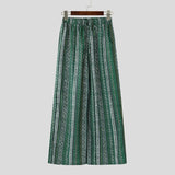 AIDASE  -  Men Pants Printing Elastic Waist Joggers Casual Wide Leg Trousers Men Vacation Bohemian Leisure Male Long Pants aidase-shop