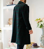 Aidase Green Woolen Plaid Overcoat Men Suit One Piece Blazer Coat Single Breasted Winter Warm Formal Business Causal Party Tailored aidase-shop