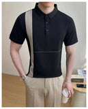 AIDASE  -  New Men's Stretchable Business Casual Polo Shirt, Fashion Slim Fit Short Sleeve T-Shirt, Available in Plus Sizes M-5XL. aidase-shop