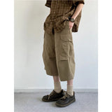 AIDASE  -  Summer Vintage Artistic Lazy Style Pleated Casual Pants Loose Big Pocket Men's Women's College Style Seven-Five Pants Trendy aidase-shop