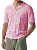 AIDASE  -  Summer New Men's knitted Polo Shirts Thin Hook Flower Hollow Out Short Sleeve Cardigan Tops Fashion Sexy Casual Knitwear aidase-shop