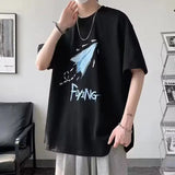 AIDASE  -  Fashion O-Neck Loose All-match Printed Letter T-Shirts Men's Clothing Summer New Oversized Korean Tops Casual Tee Shirt aidase-shop