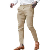 AIDASE  -  Men's Twill Cotton Stretch Fashion Youth Street Slim Pencil Skinny Pants aidase-shop