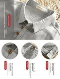 AIDASE  -  Mens Linen Short Sleeve Shirt Slim Fit Pullover Half Sleeve Retro Spring Summer Casual Breathable shirt Men's clothing aidase-shop
