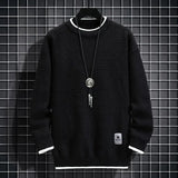 AIDASE  -  Ethnic Style Sweater Men's Winter Korean Retro High-end High Street Striped Knit Sweater Oversized Casual Pullover Thread Jacket aidase-shop