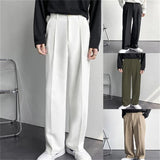 AIDASE  -  Men's formal straight-leg loose solid-color comfortable daily casual suit pants aidase-shop