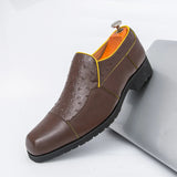 AIDASE  -  British Style Men Business Dress Leather Shoes with Fitted Feet for Spring New Comfortable Non Slip Casual Leather Shoes for Men aidase-shop