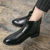 AIDASE  -  Men Fashion Chelsea Boots PU Side Buckle Anti slip Wear Resistant Boots Business Office Dress Boots Gentleman Social Men Boots aidase-shop