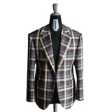Aidase Luxury Plaid Men's Wedding Blazer Notch Lapel Jacket Double Breasted Tuxedos Business Party Slim Fit Groom Wear Only Coat aidase-shop