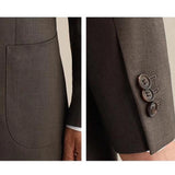 158.26Aidase New Men Suits 2 Pieces Slim Fit Casual Business Formal Brown Notch Lapel Tuxedos for Wedding Groomsmen (Blazer+Pants) aidase-shop