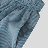 AIDASE  -  Men Striped Pants Joggers Elastic Waist Loose Korean Style Trousers Men Streetwear 2025 Pleated Casual Long Pants S-5XL aidase-shop