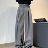 AIDASE  -  Men's Loose Wide Leg Jeans Autumn Spring American Retro Casual Straight Tube Long Pants Draping Feeling Deconstructed Style aidase-shop