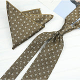 AIDASE  -  2PCS Neck Ties Set New Luxury Polyester Paisley Neckties Polka Dot Floral Tie Brooches Formal Business Shirt Accessories Cravat aidase-shop