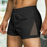 AIDASE  -  Men's Shorts Mesh Patchwork Joggers Drawstring Summer Men Bottoms Streetwear Sexy See Through Casual Male Shorts S-5XL