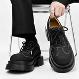 Aidase Streetwear Fashion Business Casual Thick Platform Genuine Leather Wedding Loafers Shoes Harajuku Korean For Man Leather Shoe aidase-shop