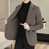 Aidase mens outfits Men's Suit Jackets Thin Single Breasted Coat Slim Fit Male Tweed Blazer New In Original Elegant Classic Vintage Menswear Casual