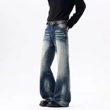 AIDASE  -  American Vintage Waed Distred Men's Jeans Elastic Casual Sle mid Waist Zipper Fly Slim Fit Long Trousers for Men aidase-shop