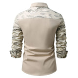 AIDASE  -  New Long Sleeve Shirts Men Camouflage Patchwork Casual Shirt Fashion Turn Down Collar Male Outdoor Cargo Blouse Four Seasons aidase-shop