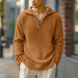 AIDASE  -  Men Sweater Solid Color Knitted Navy Collar Long Sleeve Male Pullovers Streetwear 2025 Fashion Casual Men Clothing S-5XL aidase-shop