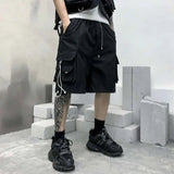 AIDASE  -  Summer Men's Workwear Shorts Trendy Brand Ins High Street Loose Outerwear Knee-length Pants Trendy Straight Pockets aidase-shop