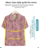 AIDASE  -  New Chinese Style Women's Shirt Short Sleeve Stand Collar Slim Fit Mommy Top Elderly Lady Fashionable Cotton Polyester Blend aidase-shop