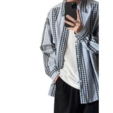 AIDASE  -  American Retro Men's Shirt Design Patchwork Plaid Long Sleeved Coat Fashionable Casual Thin Male Clothing aidase-shop