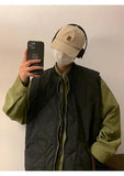 AIDASE  -  Retro Japanese Sle Baseball Collar Cotton Vest Men's Loose Trendy  Color Svel oulder Pad Vest Winter Outerwear aidase-shop