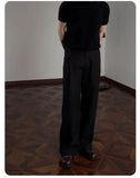 AIDASE  -  Old Money Style Linen Casual Pants for Men, Summer Thin Breathable Lightweight, High Waist, Straight Wide Leg, Micro Flare Suit aidase-shop