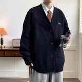 AIDASE  -  Fall Winter V-Neck Knitted Sweater Cardigan Men's Solid Color Casual Style Lazy Fashion Outerwear Comfortable Soft Material aidase-shop